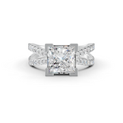 3Ct Princess Cut Moissanite Women Engagement Ring 14K Gold Plated